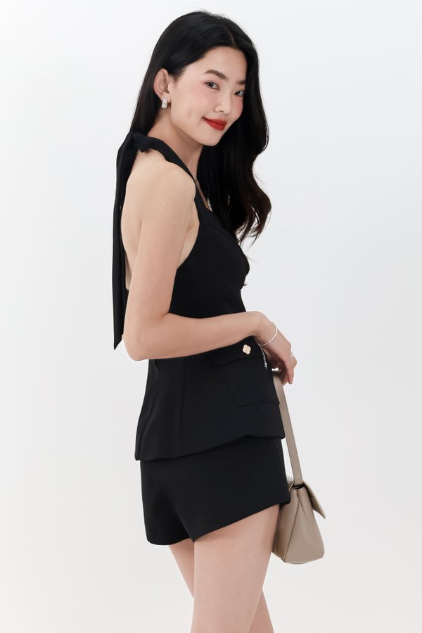 RESTOCKS | Cleef Co-ord Halter Top in Black