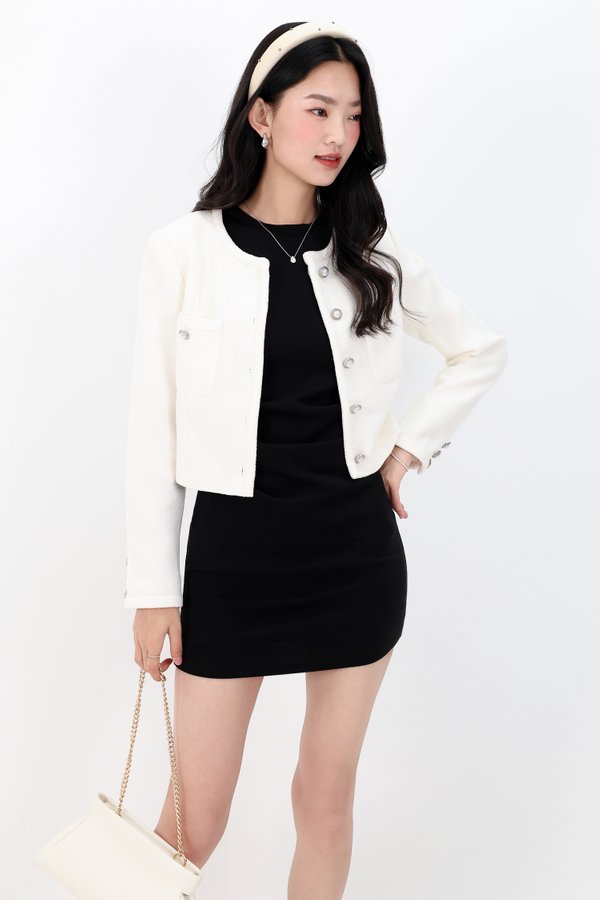 Trixie Tweed Jacket in Cream White