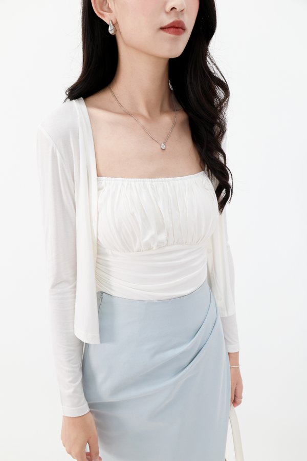 RESTOCKS | Chaerin Cardigan Top Set in White