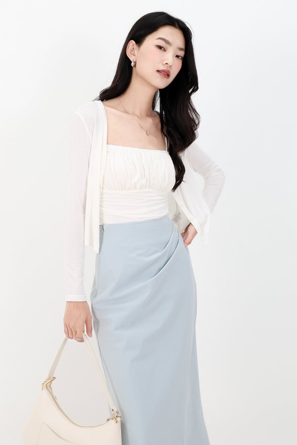 RESTOCKS | Chaerin Cardigan Top Set in White