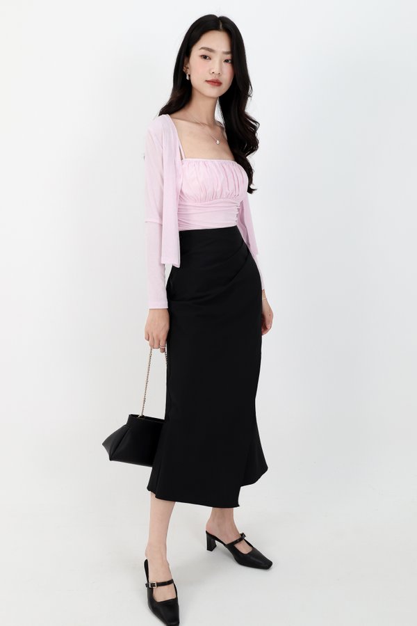 DEFECT | Chaerin Cardigan Top Set in Pale Lilac Pink in XS