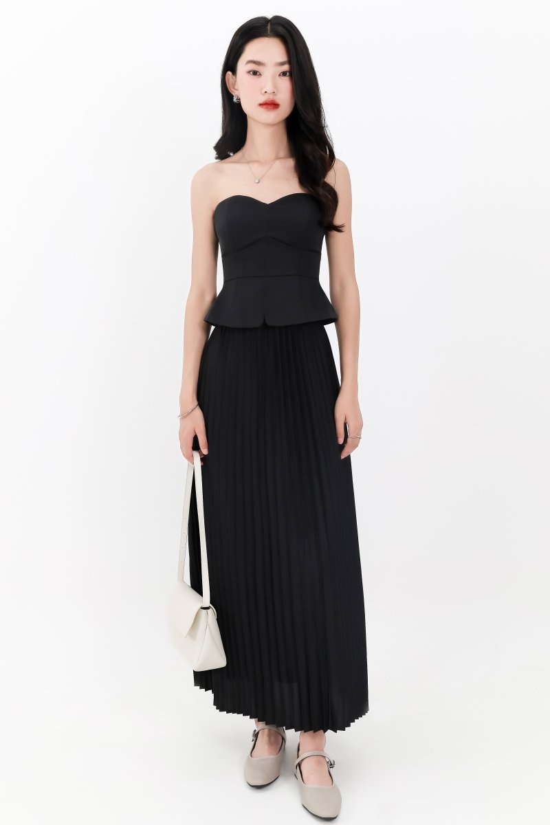 RESTOCKS | Cecelia Co-ord Sweetheart Top in Black
