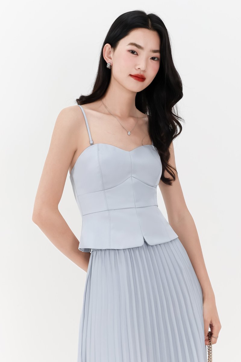 Cecelia Co-ord Sweetheart Top in Light Blue Cecelia Co-ord Sweetheart Top in Light Blue
