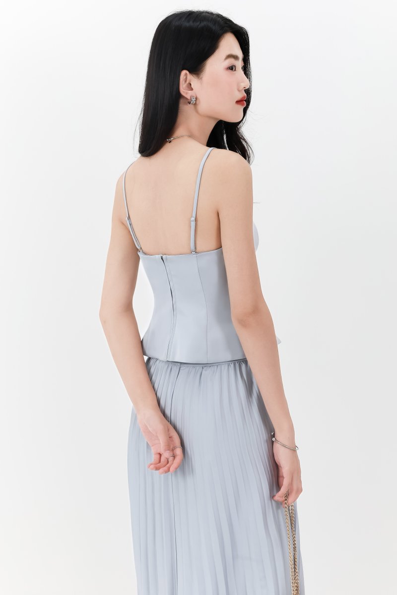 Cecelia Co-ord Sweetheart Top in Light Blue Cecelia Co-ord Sweetheart Top in Light Blue