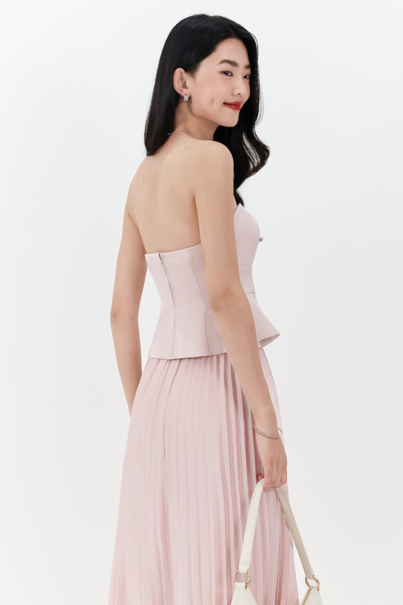 DEFECT | Cecelia Co-ord Sweetheart Top in Pastel Pink in S