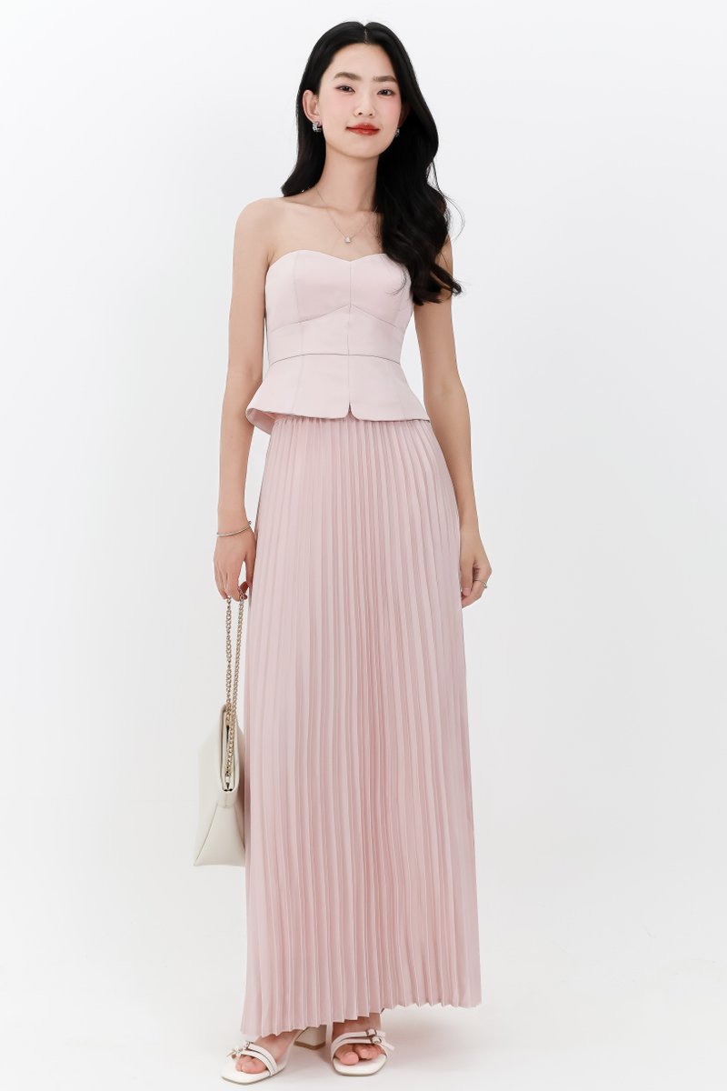 Cecelia Co-ord Set in Pastel Pink ( Regular Length )