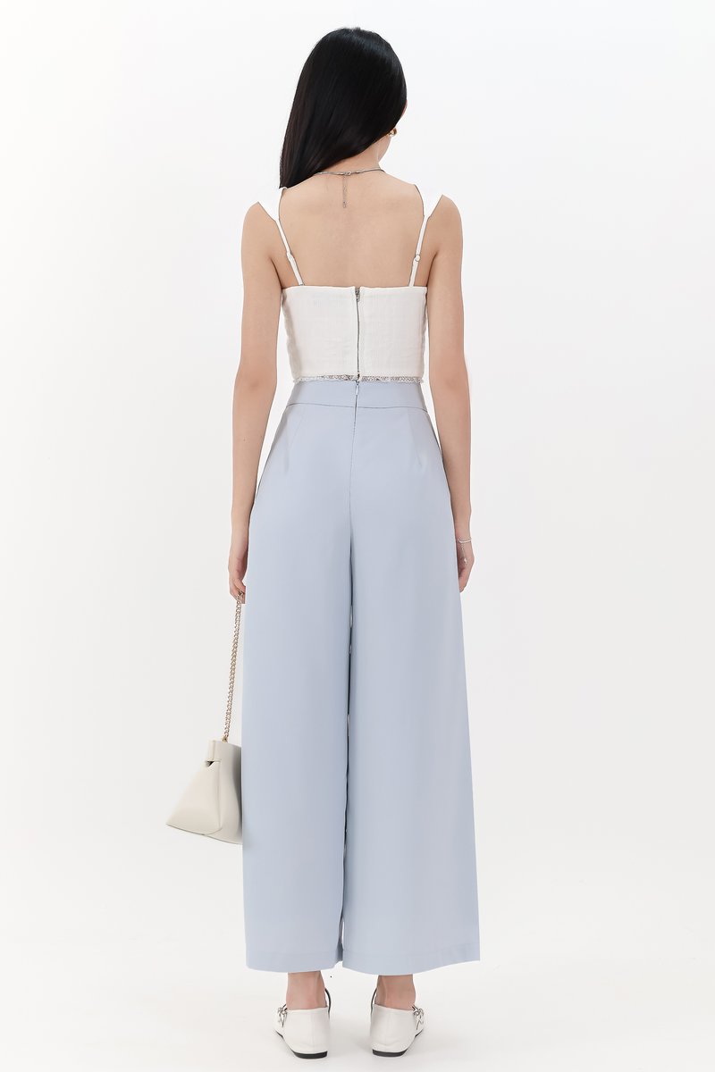DEFECT | Pixa Pleated Highwaist Pants in Light Blue ( Petite Length ) in S