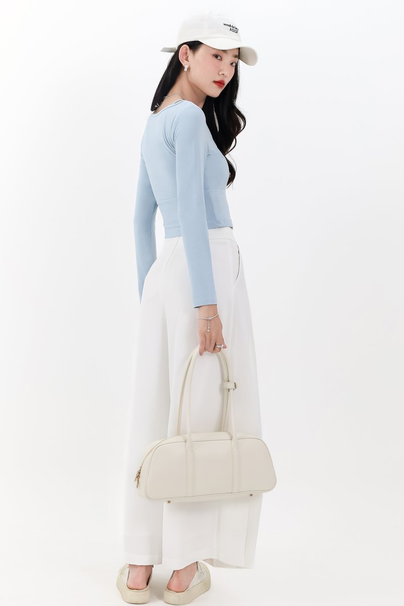 Pixa Pleated Highwaist Pants in White ( Petite Length )