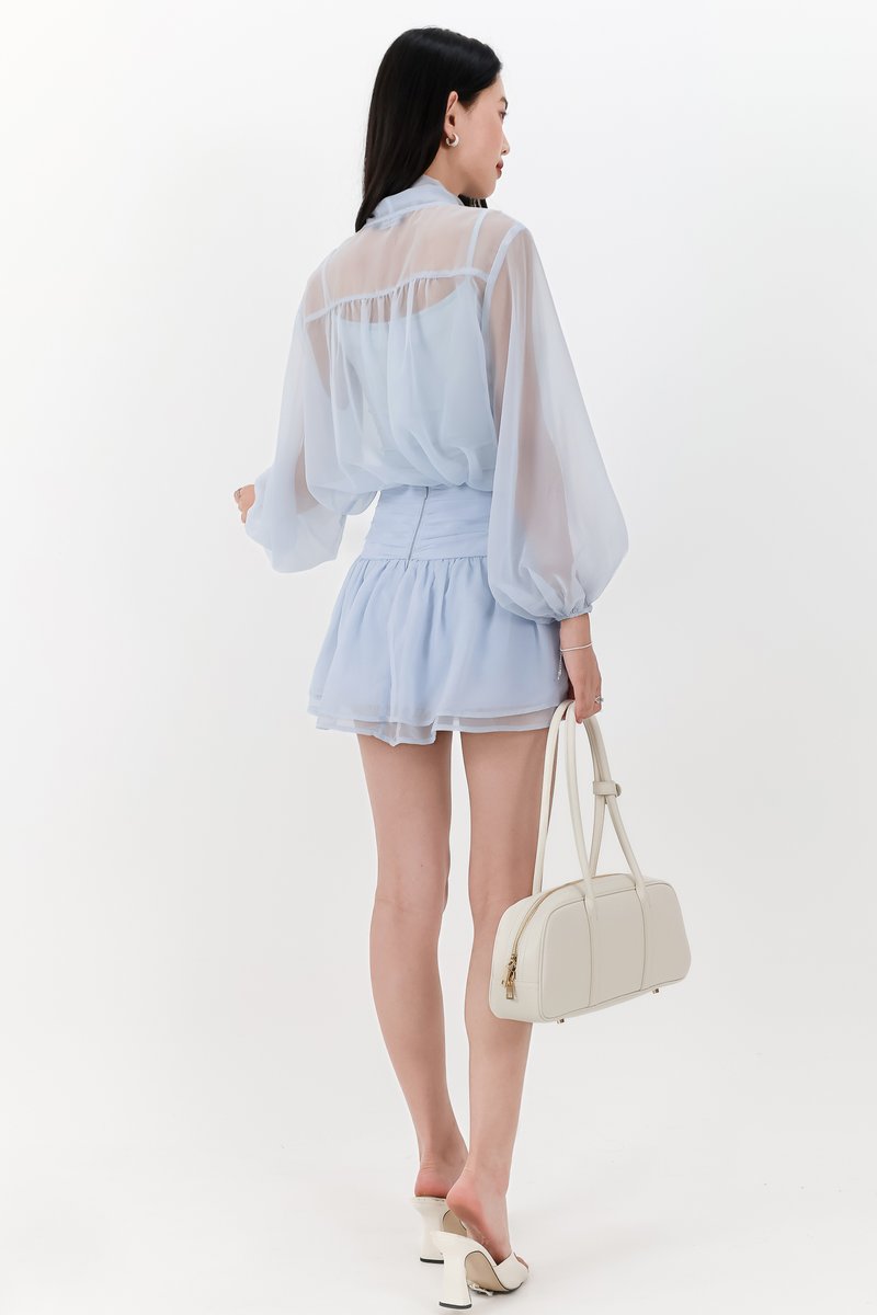 Corelia Co-ord Flutter Skorts in Soft Light Blue