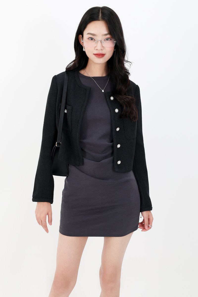 Trixie Tweed Jacket in Black