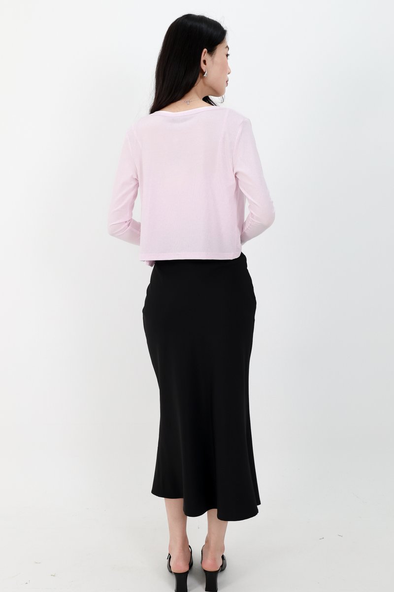 DEFECT | Chaerin Cardigan Top Set in Pale Lilac Pink in XS
