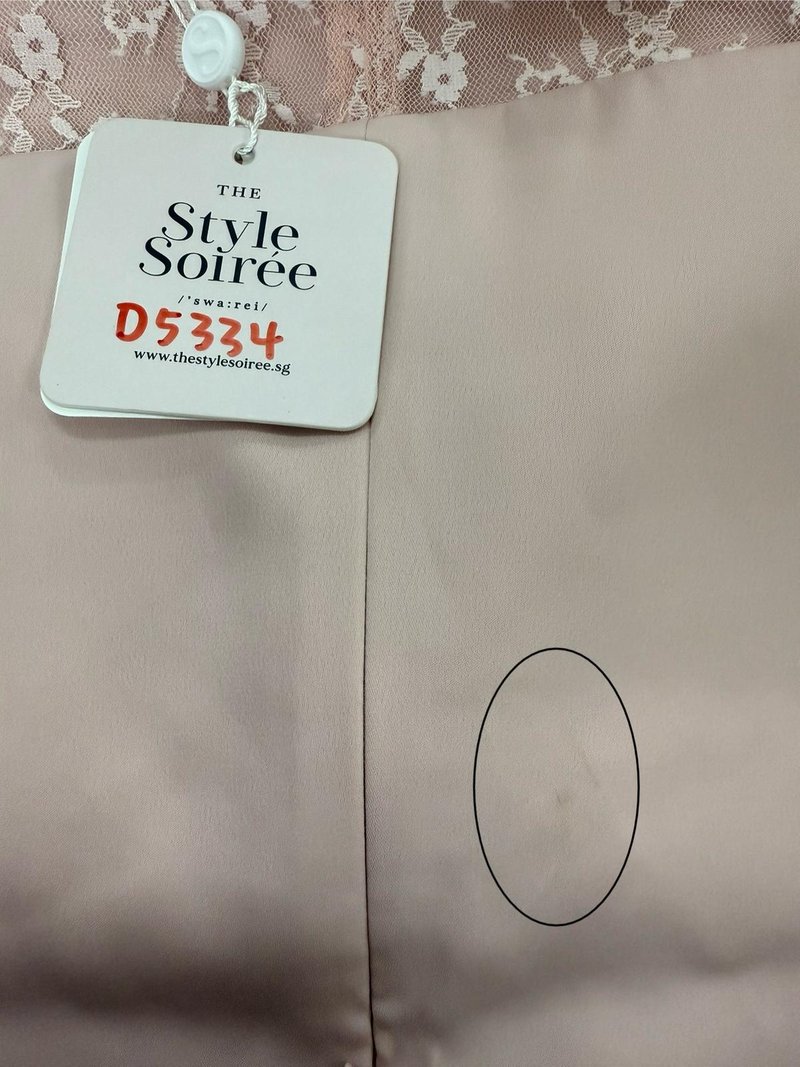 DEFECT | Lexi Lace Cheongsam Co-ord Top in Light Pink in XS