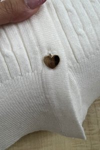 Imperfect Heart Knit Cardigan in White