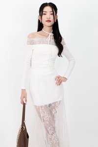 RESTOCKS | Leora Lace Offshoulder Top in White