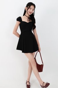 Shar Sweetheart Romper Dress in Black