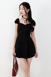Shar Sweetheart Romper Dress in Black