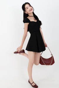 Shar Sweetheart Romper Dress in Black