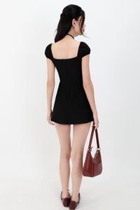 Shar Sweetheart Romper Dress in Black