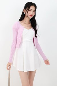 Imperfect Heart Knit Cardigan in Lilac Pink