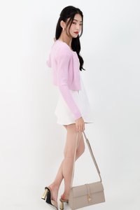 Imperfect Heart Knit Cardigan in Lilac Pink