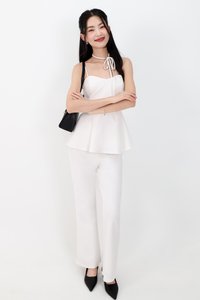 DEFECT | Carmen Co-ord Fit & Flare Pants in White in XL DEFECT | Carmen Co-ord Fit & Flare Pants in White in XL