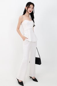 Carmen Co-ord Peplum Top in White