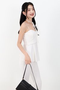 Carmen Co-ord Peplum Top in White