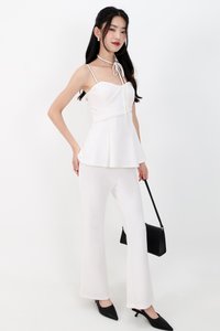 Carmen Co-ord Peplum Top in White