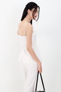 Carmen Co-ord Peplum Top in White
