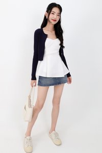 Imperfect Heart Knit Cardigan in Indigo Navy