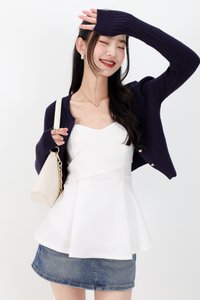 Imperfect Heart Knit Cardigan in Indigo Navy