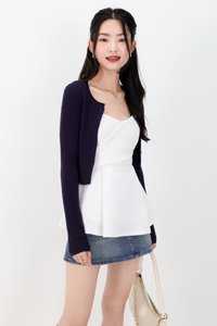 Imperfect Heart Knit Cardigan in Indigo Navy