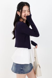 Imperfect Heart Knit Cardigan in Indigo Navy