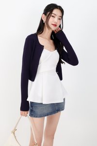 Imperfect Heart Knit Cardigan in Indigo Navy