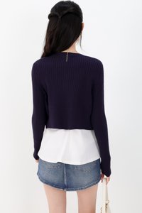 Imperfect Heart Knit Cardigan in Indigo Navy