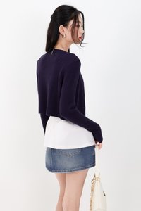 Imperfect Heart Knit Cardigan in Indigo Navy