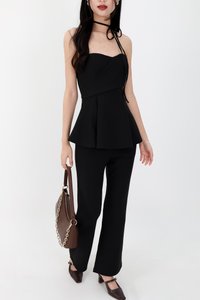 Carmen Co-ord Fit &amp; Flare Pants in Black