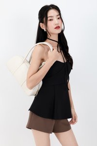 Carmen Co-ord Peplum Top in Black