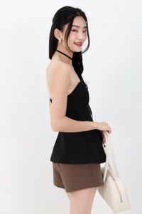 Carmen Co-ord Peplum Top in Black