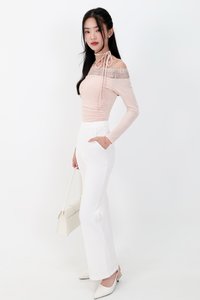 DEFECT | Leora Lace Offshoulder Top in Nude Blush in S