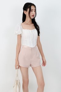 RESTOCKS | Cammie Corset Sleeved Top in White