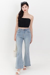 Torie Textured Two Way Top in Black Torie Textured Two Way Top in Black