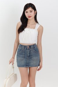 Torie Textured Two Way Top in White