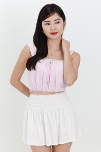 DEFECT | Torie Textured Two Way Top in Soft Lilac in S DEFECT | Torie Textured Two Way Top in Soft Lilac in S