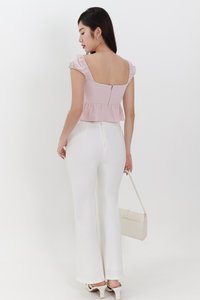 Pesse Peplum Sleeved Top in Light Cool Pink Pesse Peplum Sleeved Top in Light Cool Pink