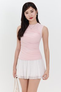 Riri Ruched Padded Top in Light Pink Riri Ruched Padded Top in Light Pink