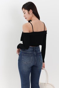 RESTOCKS | Lumi Layered Cardigan Top Set in Black RESTOCKS | Lumi Layered Cardigan Top Set in Black