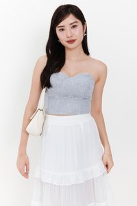 Sherrie Sweetheart Top in Teal Grey Blue