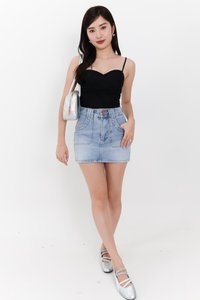 Sherrie Sweetheart Top in Black