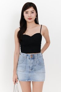 Sherrie Sweetheart Top in Black
